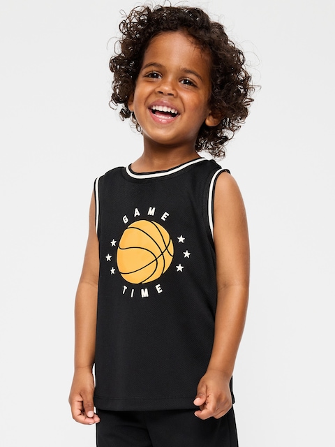 Mesh Graphic Basketball Tank Top for Toddler Boys