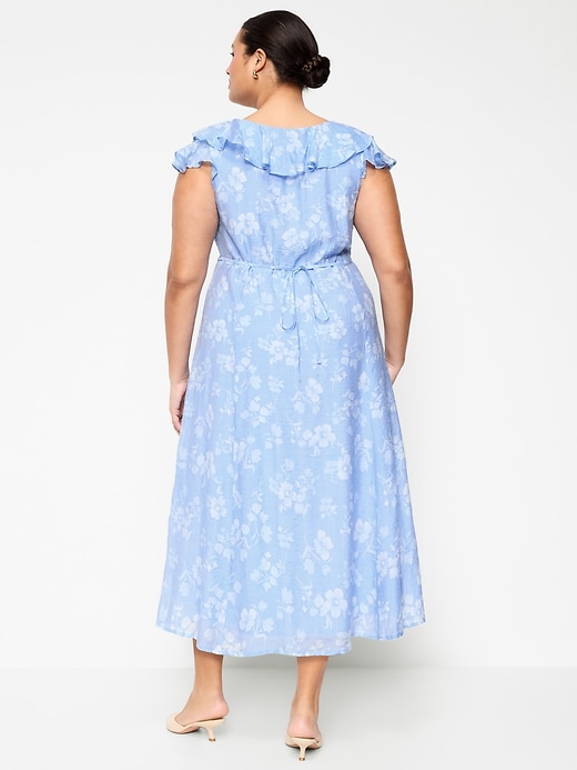 Image number 8 showing, Ruffle-Sleeve Fit & Flare Midi Dress