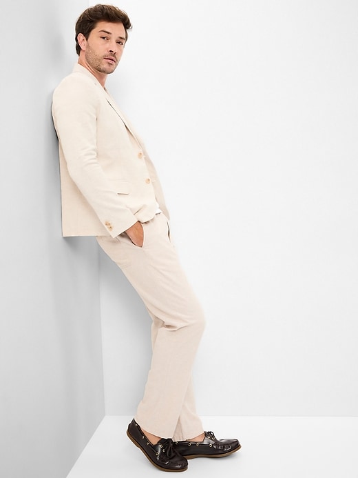 Image number 3 showing, Relaxed Unlined Linen-Blend Blazer