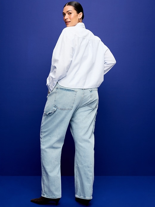 Image number 8 showing, Mid-Rise Utility Slouchy Straight Jeans