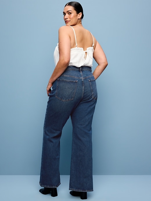 Image number 8 showing, Mid-Rise Loose Boot-Cut Jeans
