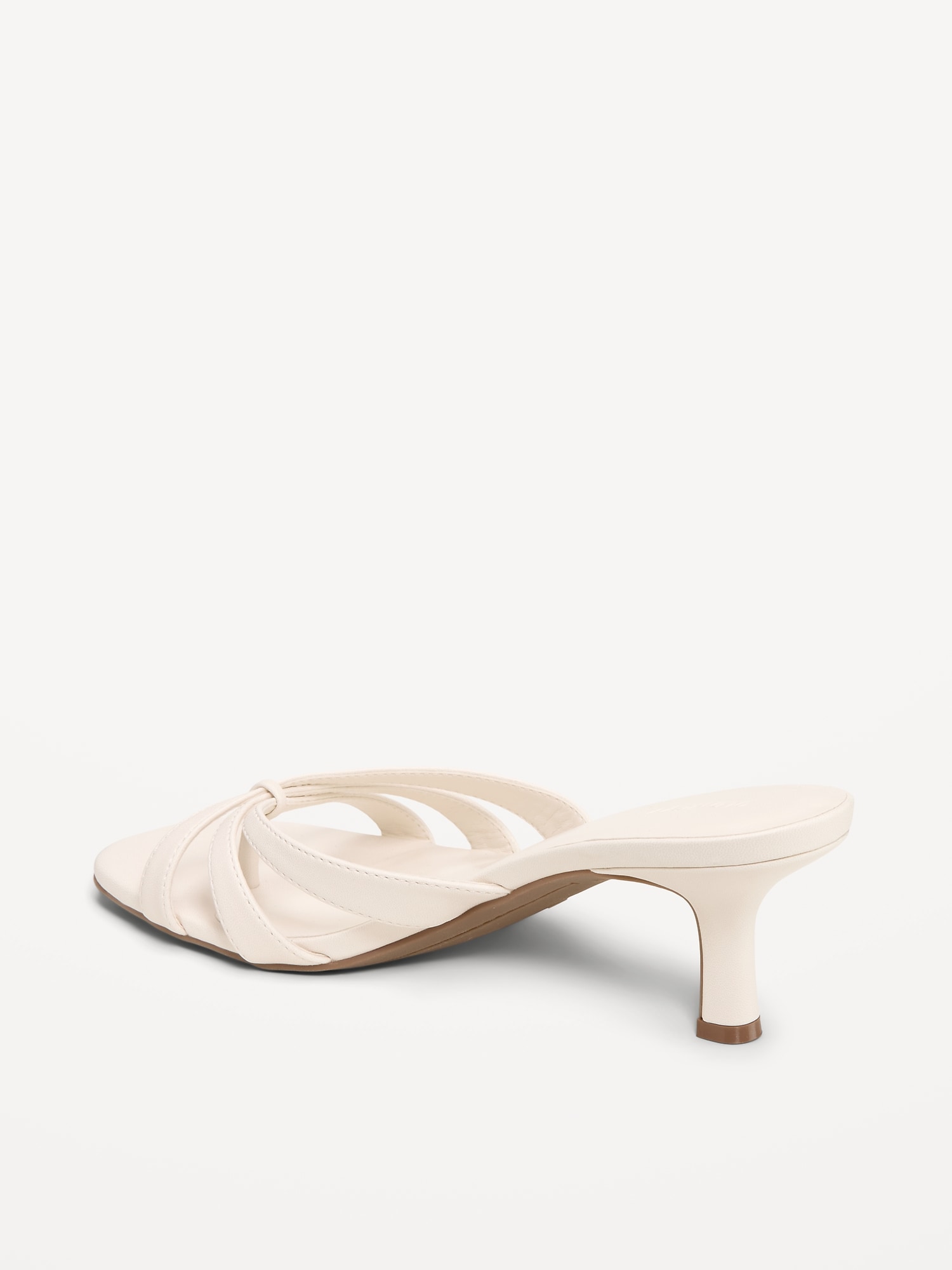 Женские сандалии Old Navy Strappy Kitten-Heel Sandals for Women, цвет: Костяной — фото 5