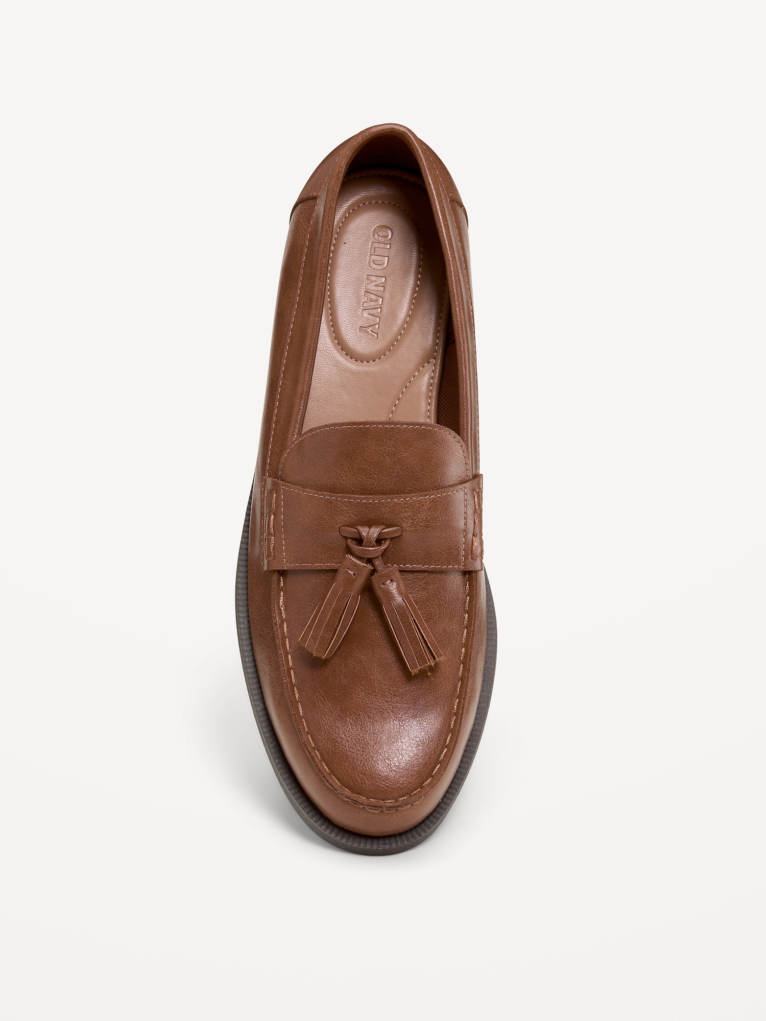 Faux-Leather Tassel Loafers for Men