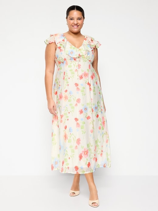 Image number 7 showing, Ruffle-Sleeve Fit & Flare Midi Dress