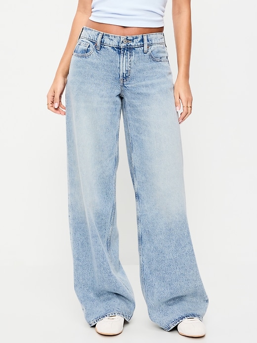 Image number 2 showing, Low-Rise Baggy Wide-Leg Jeans