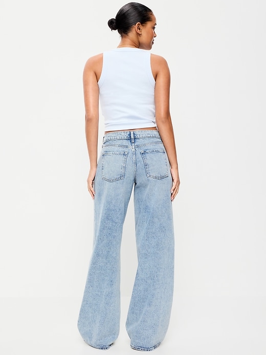 Image number 3 showing, Low-Rise Baggy Wide-Leg Jeans