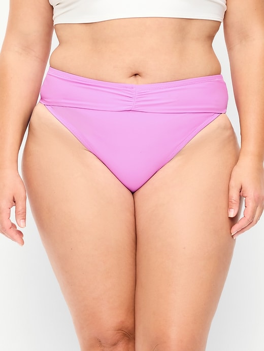 Image number 4 showing, High-Waisted Cinched Bikini Swim Bottoms