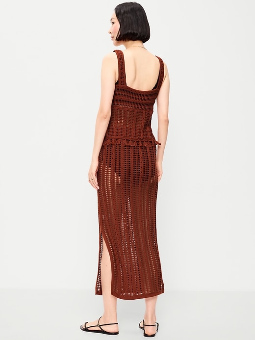 Image number 3 showing, Open-Weave Column Maxi Skirt