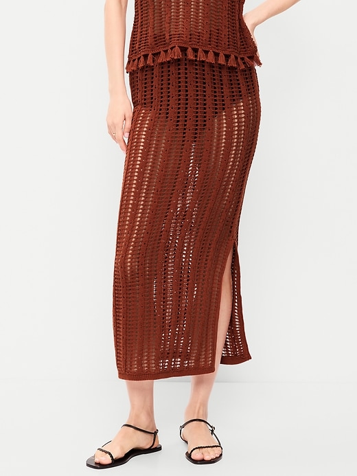 Image number 2 showing, Open-Weave Column Maxi Skirt