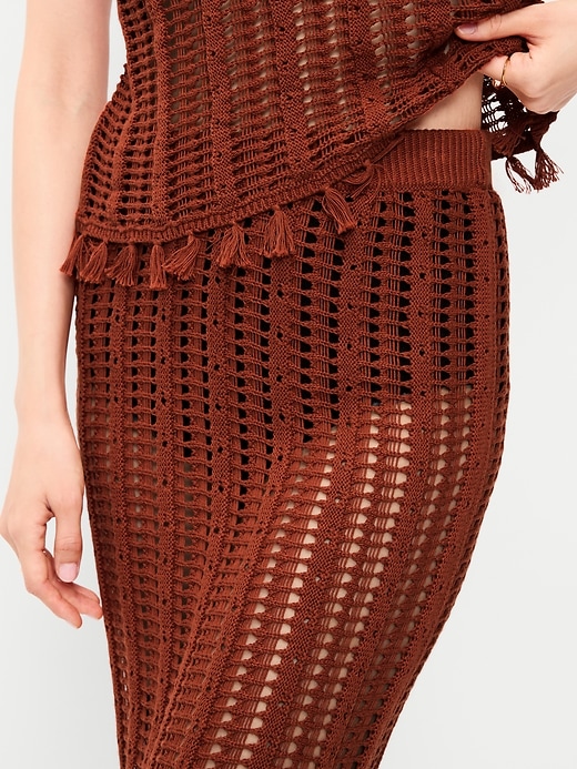 Image number 4 showing, Open-Weave Column Maxi Skirt