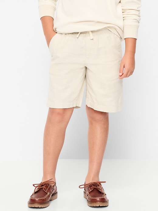 Image number 1 showing, Knee Length Linen-Blend Dock Shorts for Boys