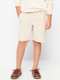 Image number 1 showing, Knee Length Linen-Blend Dock Shorts for Boys