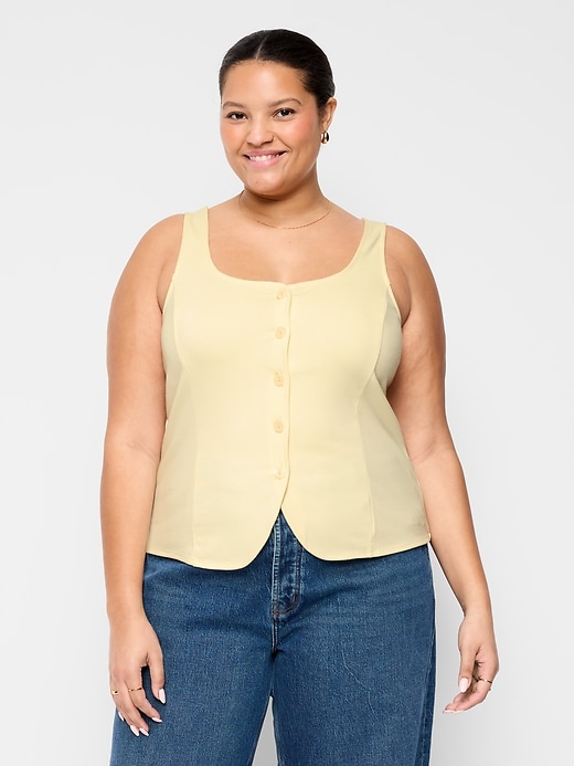 Image number 7 showing, Sleeveless Button-Down Top