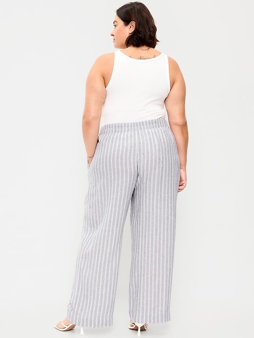 Image number 10 showing, High-Waisted Linen-Blend Super Wide-Leg Pants