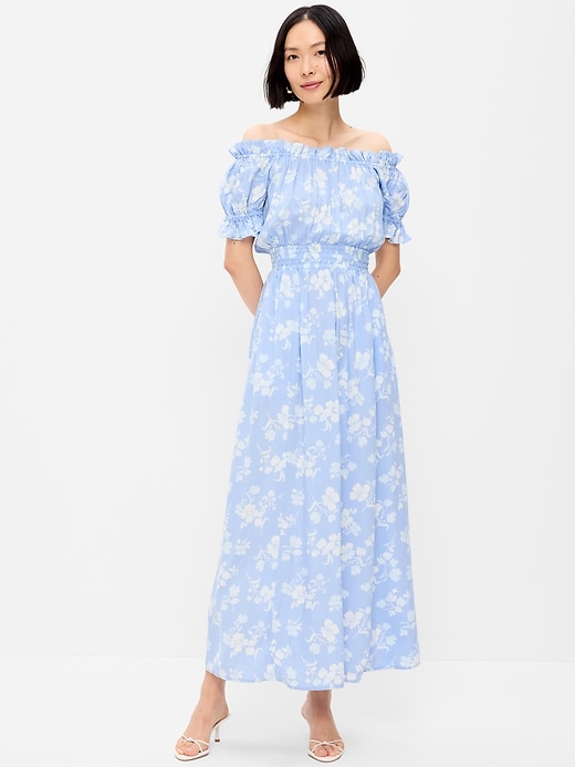 Image number 1 showing, Off-The-Shoulder Boho Maxi Dress