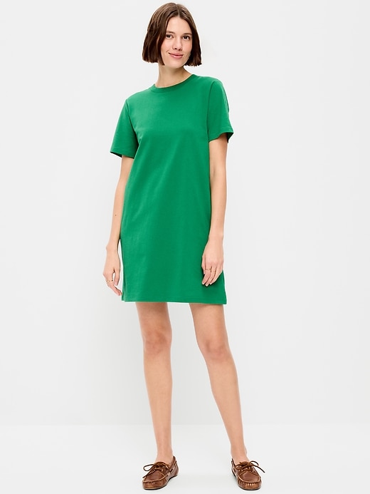 Image number 1 showing, Vintage Crew-Neck Mini T-Shirt Dress