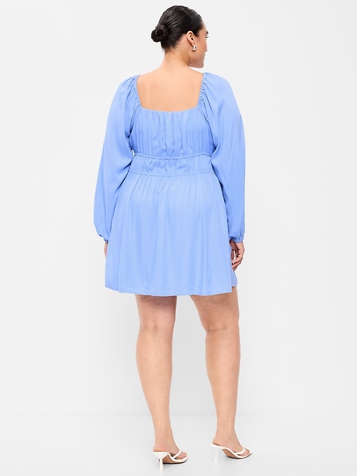 Image number 8 showing, Long-Sleeve Square-Neck Mini Dress