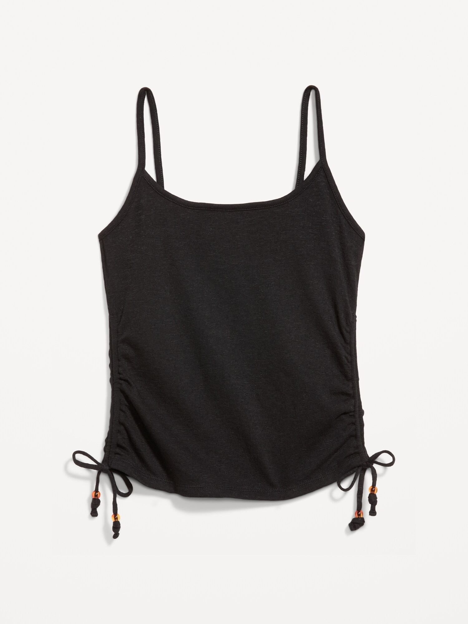 Женский топ Old Navy Shirred Side Cami Tank Top, цвет: Чёрный — фото 5