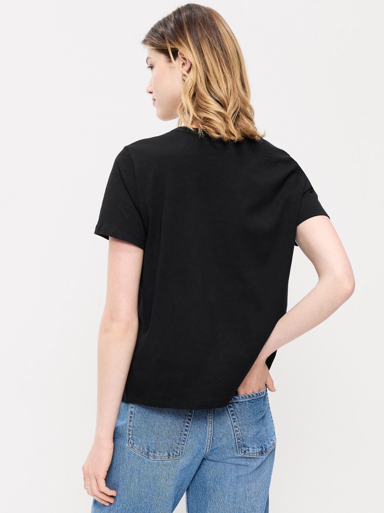 Женская футболка Old Navy EveryWear Crew-Neck, цвет: Чёрный — фото 2