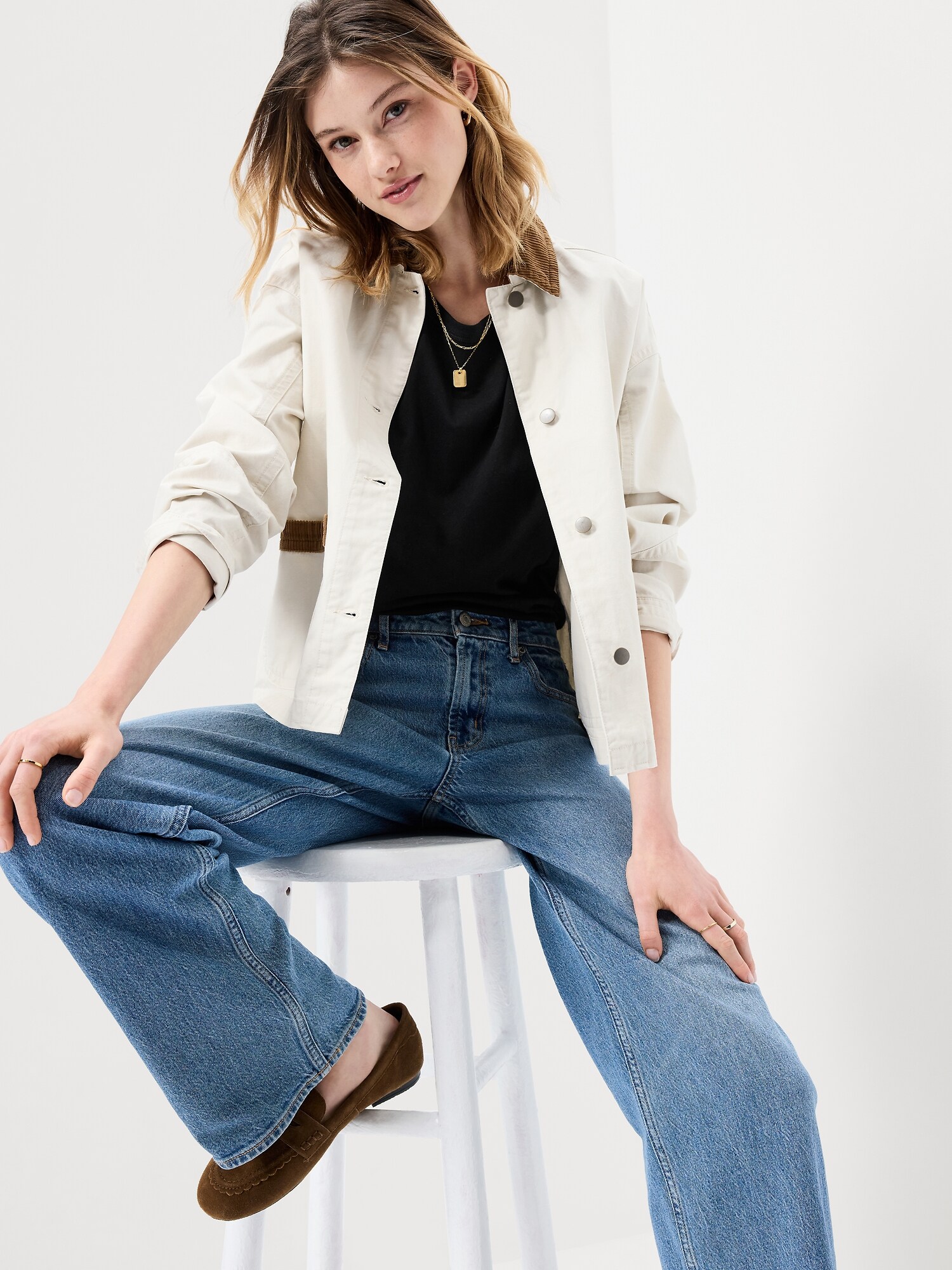 Женская футболка Old Navy EveryWear Crew-Neck, цвет: Чёрный — фото 3