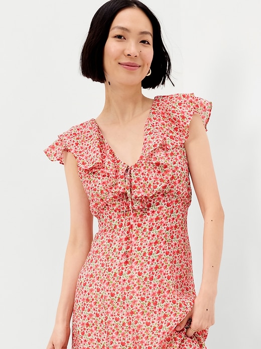 Image number 3 showing, Ruffle-Sleeve Fit & Flare Midi Dress