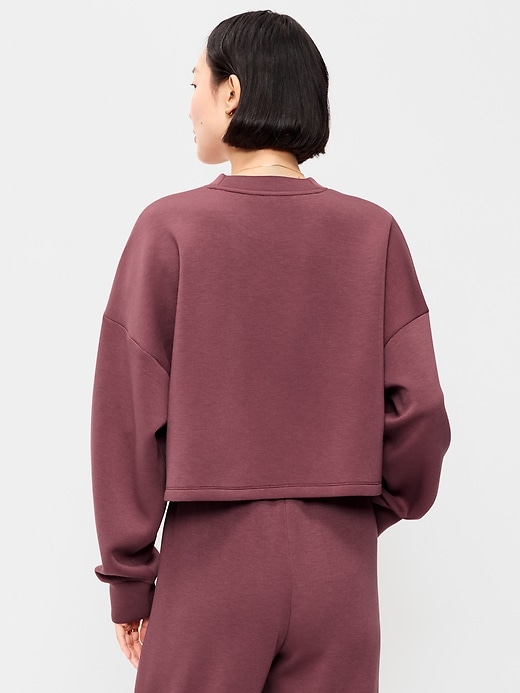 Image number 2 showing, Bounce Fleece Crew-Neck Cropped Top