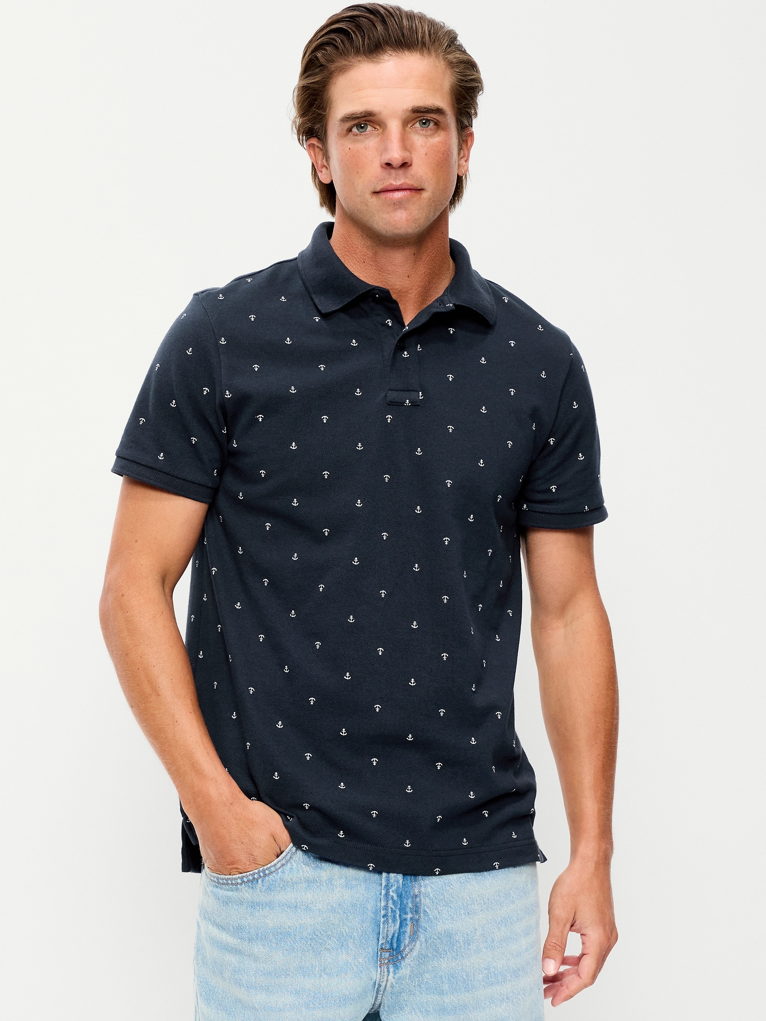 Мужское поло Old Navy Built-In Flex Pro Polo for Men, цвет: С принтом
