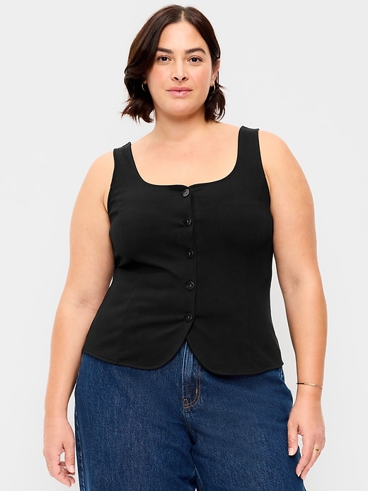 Image number 7 showing, Sleeveless Button-Down Top