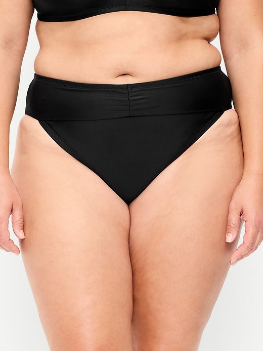 Image number 3 showing, High-Waisted Cinched Bikini Swim Bottoms
