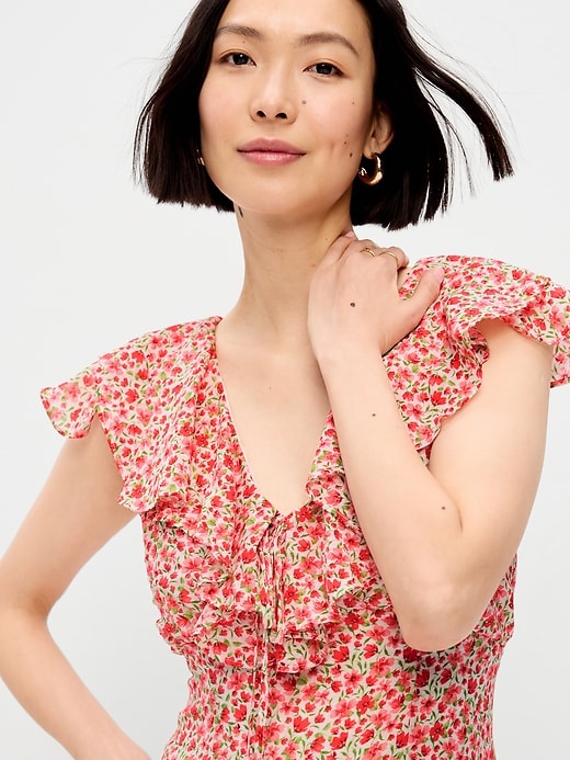 Image number 4 showing, Ruffle-Sleeve Fit & Flare Midi Dress