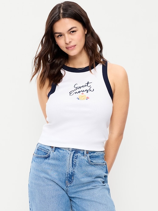 Image number 6 showing, Graphic Snug Crop Tank Top