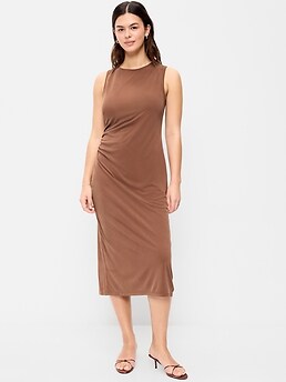 Sleeveless Draped Midi Dress - image 3
