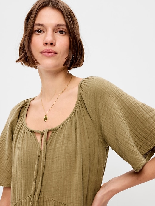 Image number 5 showing, Flutter-Sleeve Mini Swing Dress