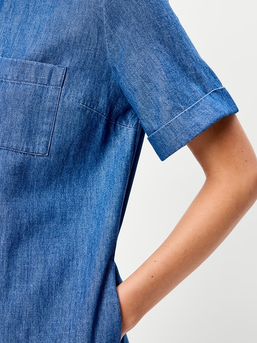 Image number 6 showing, Short-Sleeve Mini Shirt Dress