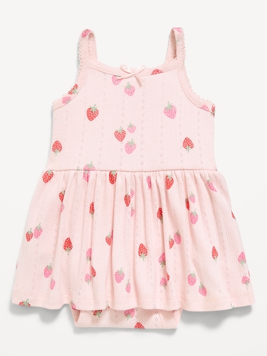 Image number 1 showing, Printed Pointelle-Knit Bodysuit Dress for Baby