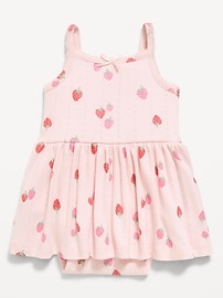 Image number 1 showing, Printed Pointelle-Knit Bodysuit Dress for Baby
