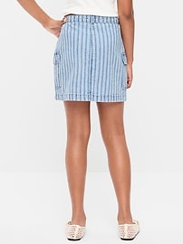 Image number 2 showing, Striped Cargo Jean Skirt for Girls