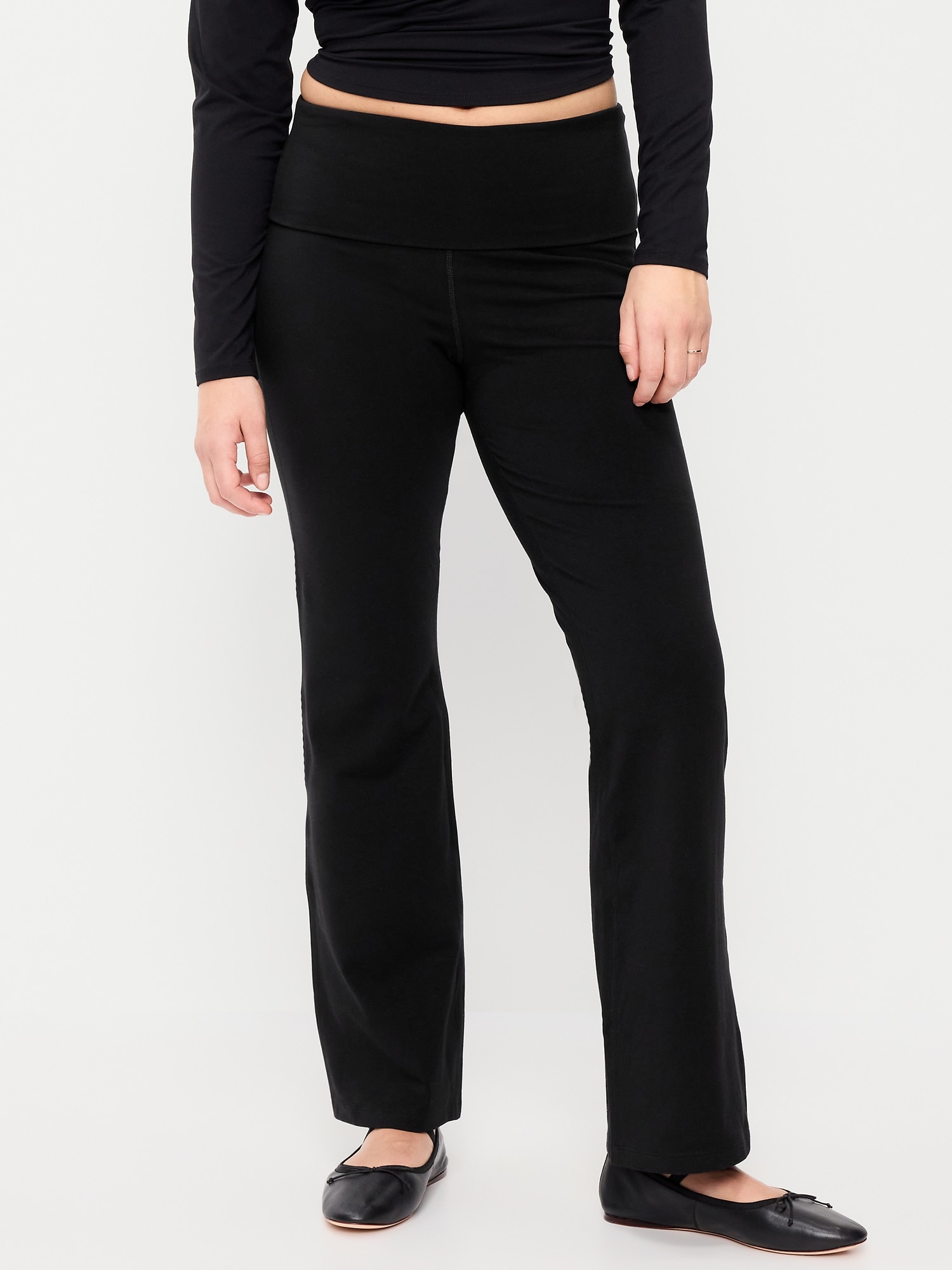 High-Waisted PowerChill Fold-Over Bootcut Leggings