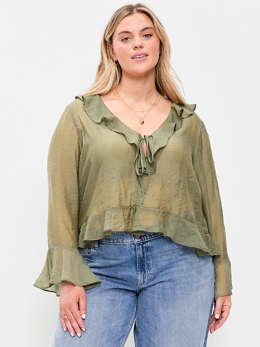 Image number 6 showing, Bell-Sleeve Ruffle Top