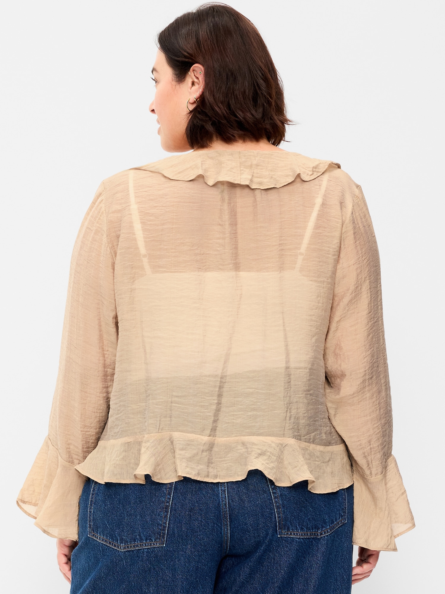 Bell-Sleeve Ruffle Top