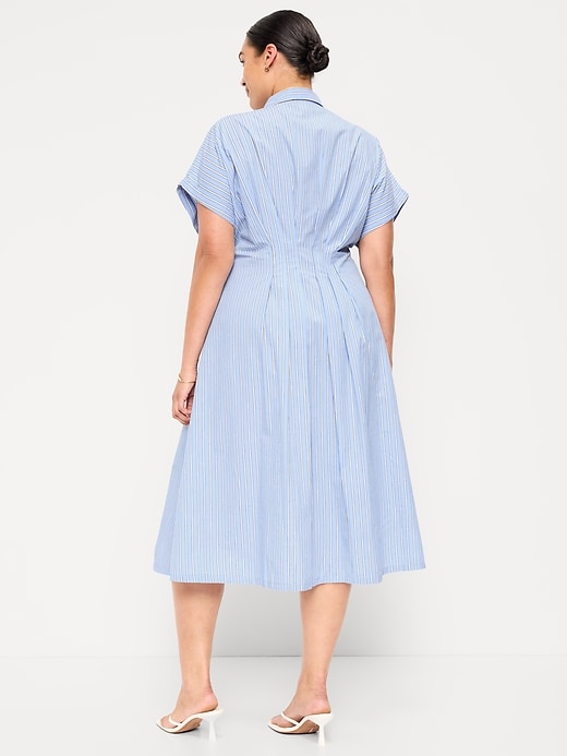 Image number 10 showing, Smocked-Waist Midi Shirt Dress