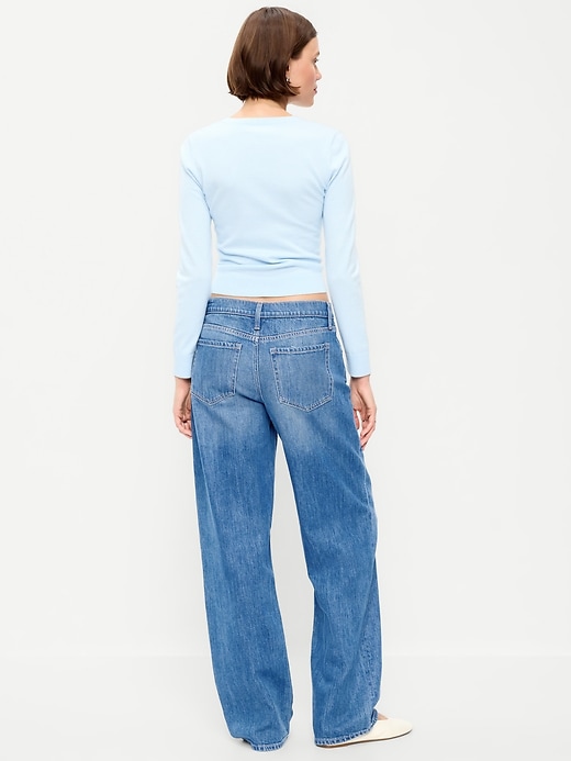 Image number 3 showing, Low-Rise Loose Jeans