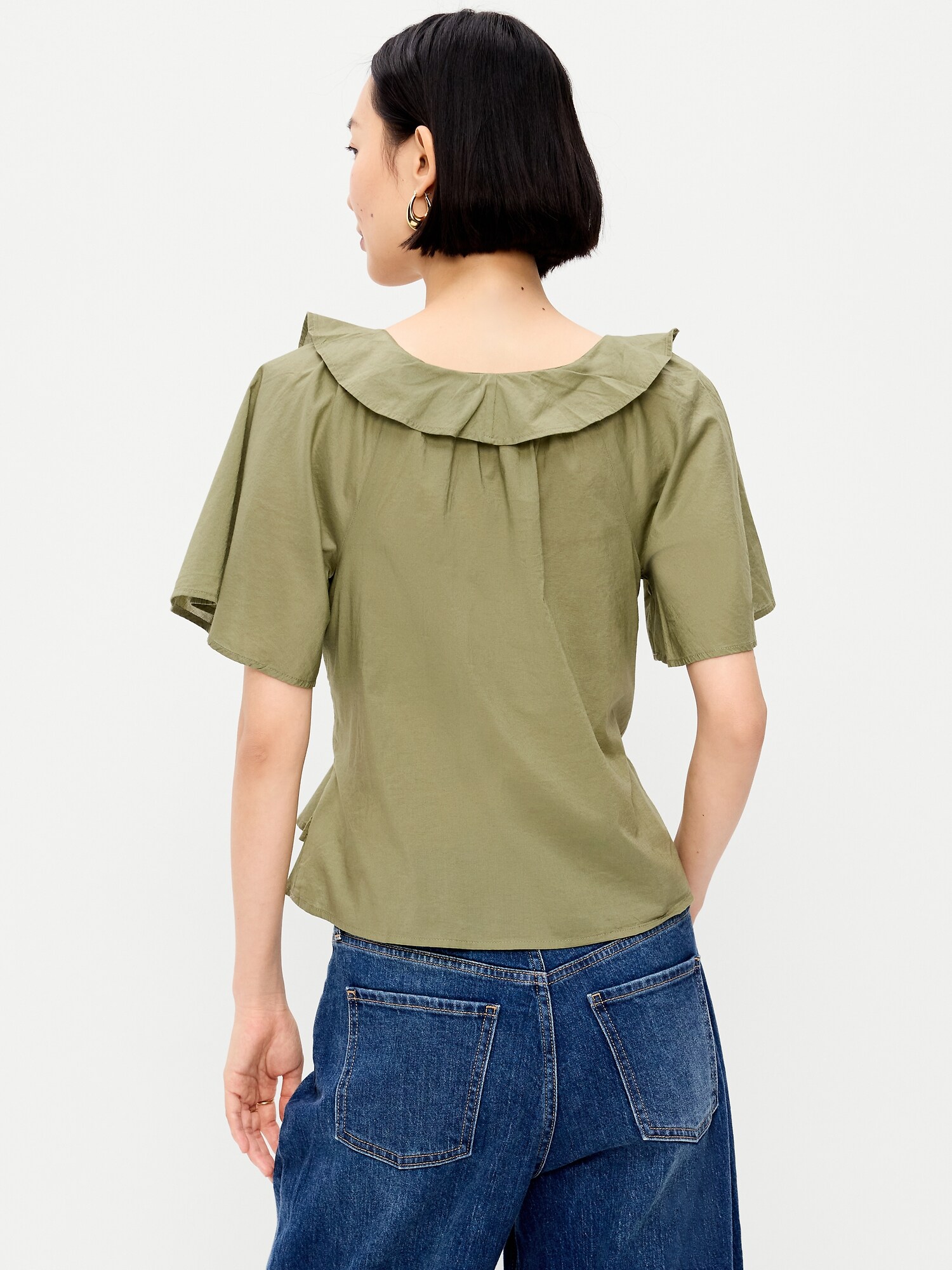 Женский топ Old Navy Ruffle Tie-Front Top, цвет: Bare Ground — фото 2