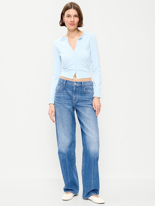 Image number 5 showing, Low-Rise Loose Jeans