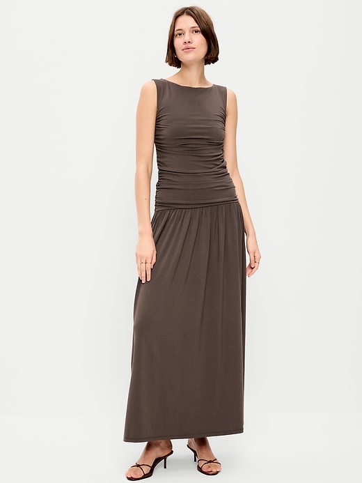 Image number 1 showing, Fit & Flare Drop-Waist Maxi Dress
