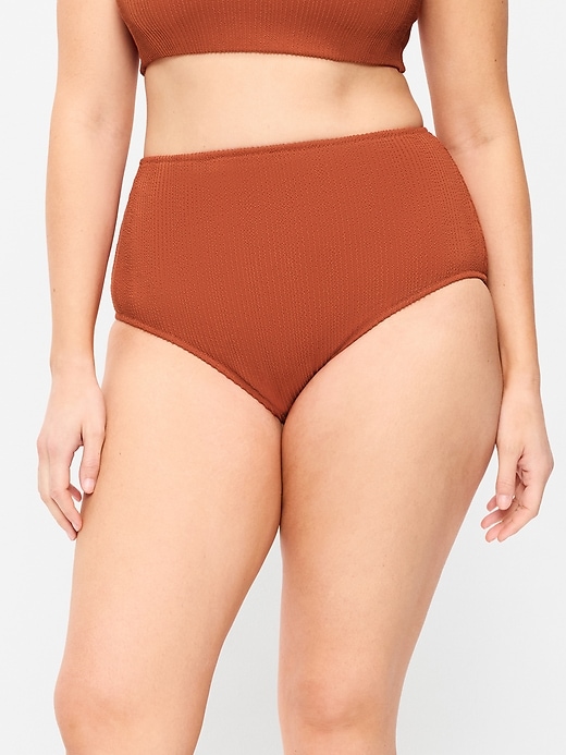 Image number 5 showing, High-Waisted Ribbed Bikini Swim Bottoms