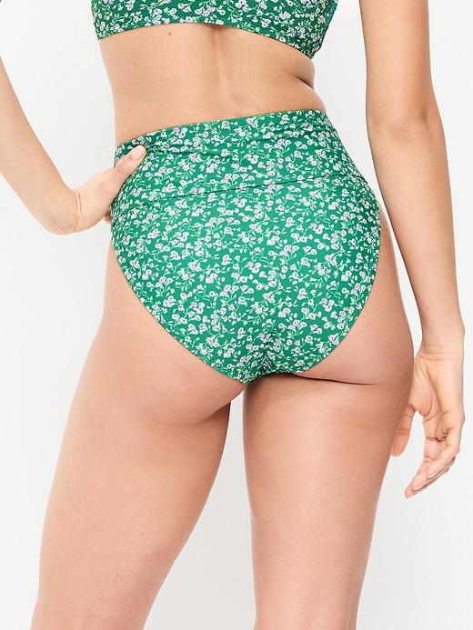 Image number 2 showing, High-Waisted Cinched Bikini Swim Bottoms