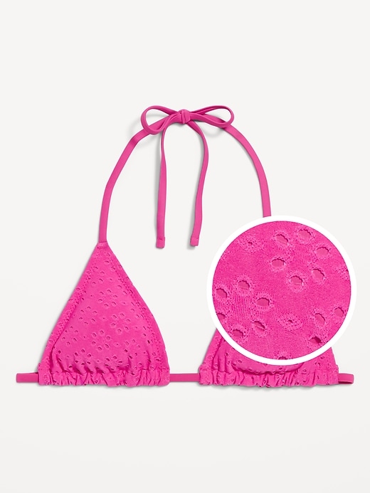 Image number 4 showing, Eyelet Triangle String Bikini Swim Top