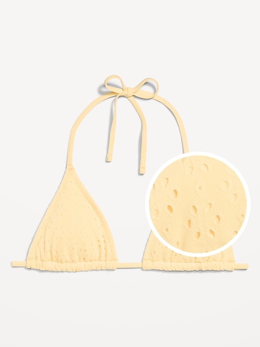 Image number 4 showing, Eyelet Triangle String Bikini Swim Top