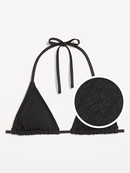 Image number 4 showing, Eyelet Triangle String Bikini Swim Top